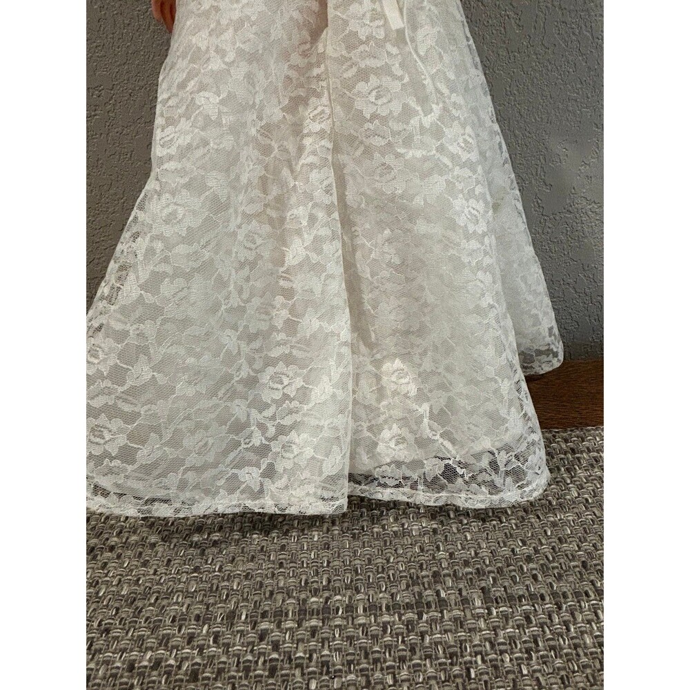 Vintage Bride Doll 28” tall White Lace Dress Corsage Plastic Body 1950s - Picture 10 of 11